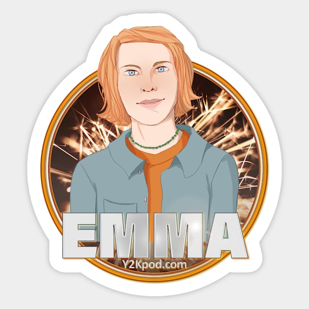 Y2K Audio Drama Podcast Character Design - Emma Sticker by y2kpod